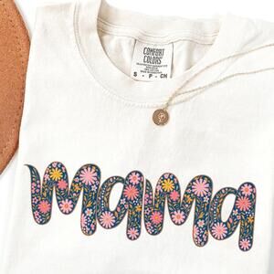 Floral Mama Shirt Boho Mom Graphic Tee Colorful t-shirt